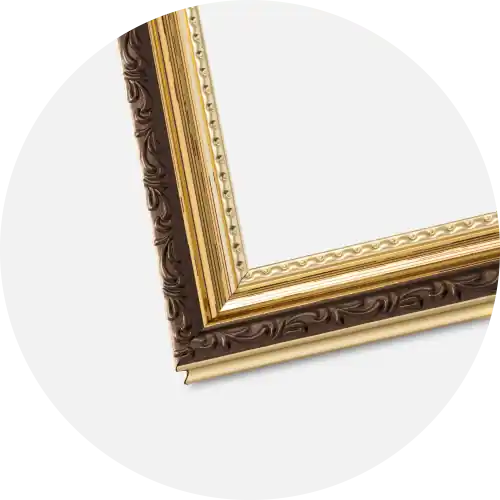 Ram Abisko Guld 35x50 cm - Passepartout Vit 25x35 cm