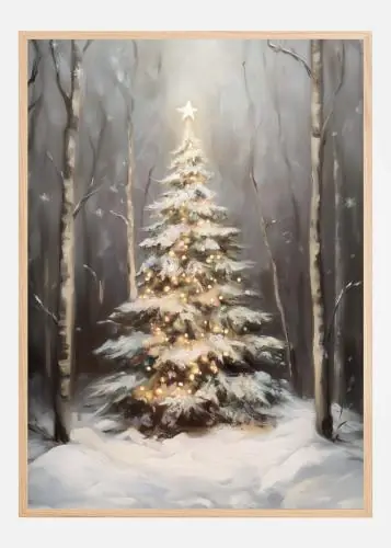 Snowy Christmas Tree Poster (21x29.7 cm (A4))