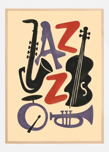 Vibrant Jazz Instruments Poster (21x29.7 cm (A4))