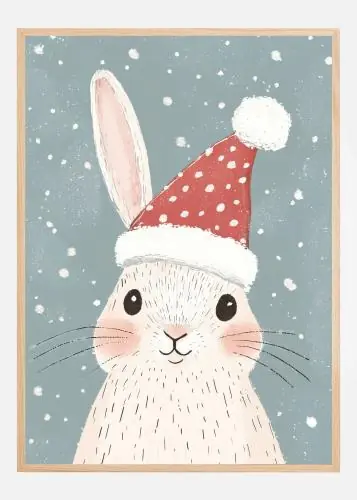 Cute Christmas Bunny Poster (21x29.7 cm (A4))