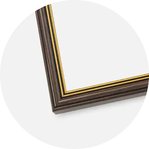 Ram Classic Glas Valnöt 30x40 cm - Passepartout Vit 22x32 cm